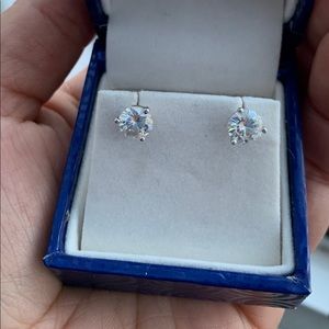 Charles & Colvard Classic Moissanite Studs 14k WG